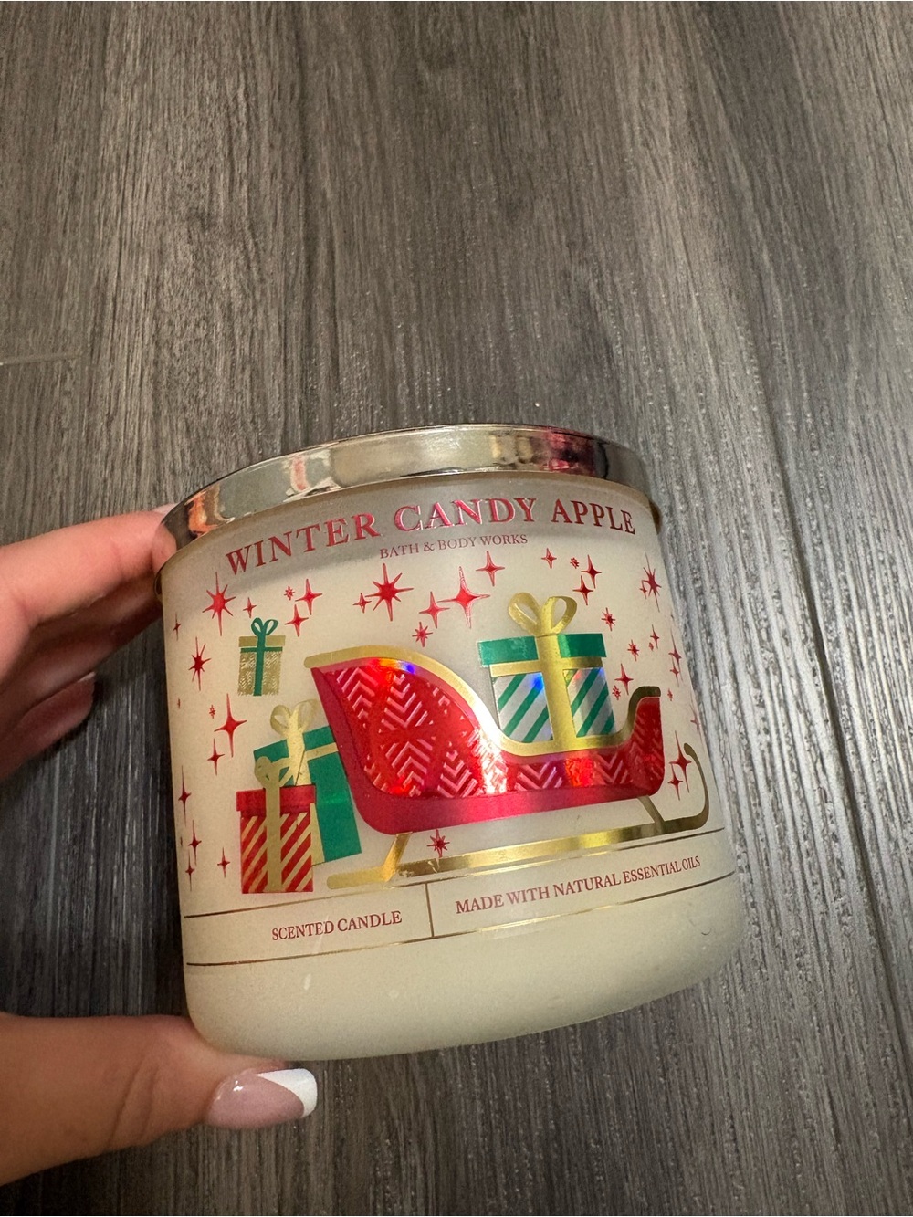 Bath & Body Works Winter Candy Apple Candle - Red, Green, Gold